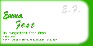 emma fest business card